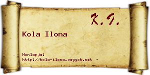 Kola Ilona névjegykártya