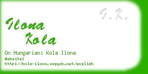 ilona kola business card
